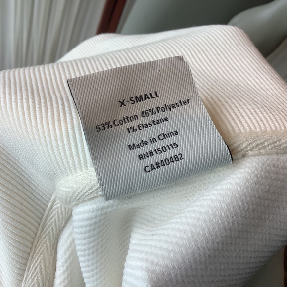 Varley Vine Ribbed Stretch-cotton Half-zip Sweatshirt Ivory Size XS - Picture 8 of 8